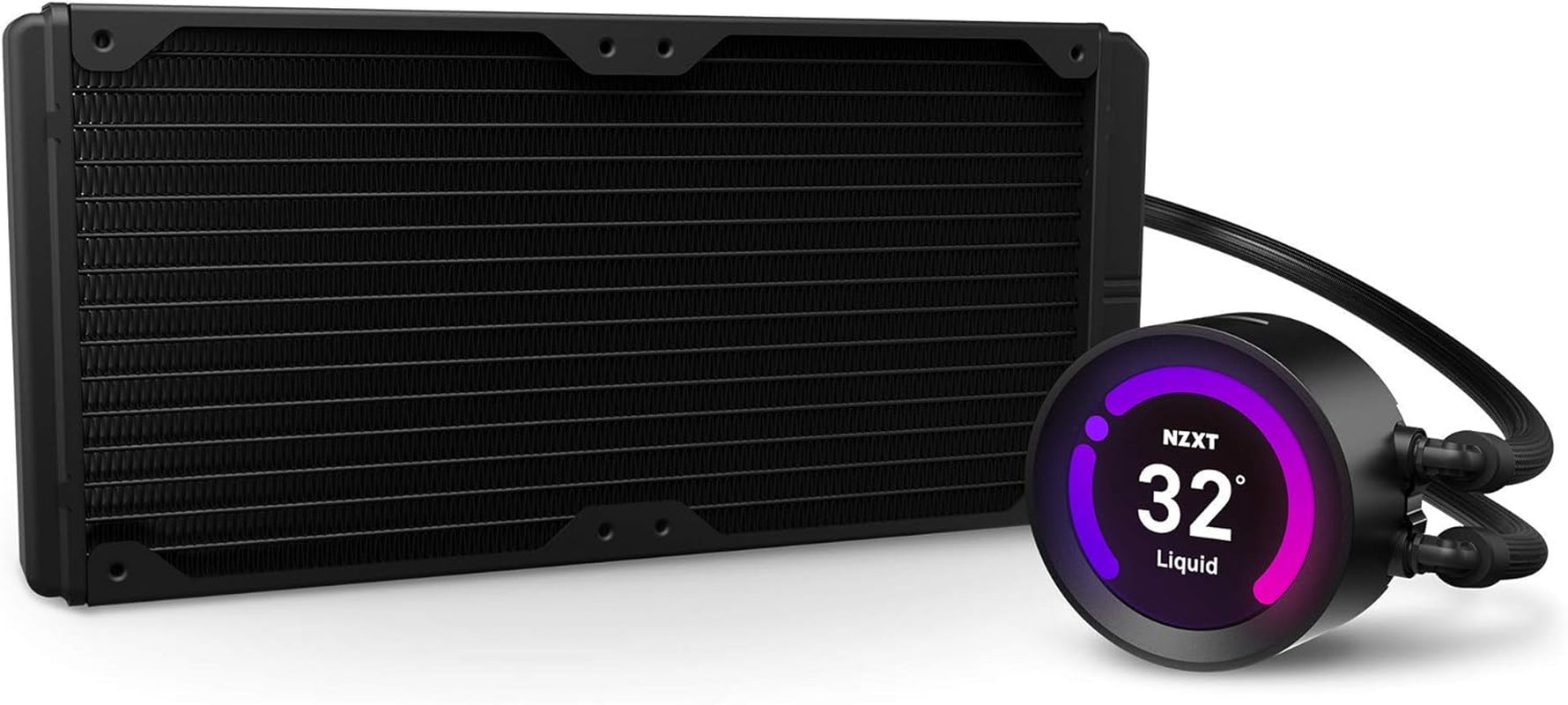 NZXT Kraken Z63 280Mm - RL-KRZ63-01 - AIO RGB CPU Liquid Cooler - Customizable LCD Display - Improved Pump - Powered by CAM V4 - RGB Connector - Aer P 140Mm Radiator Fans (2 Included),Black
