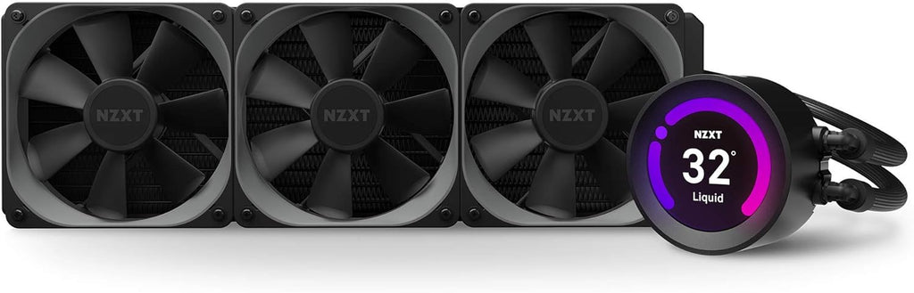 NZXT Kraken Z63 280Mm - RL-KRZ63-01 - AIO RGB CPU Liquid Cooler - Customizable LCD Display - Improved Pump - Powered by CAM V4 - RGB Connector - Aer P 140Mm Radiator Fans (2 Included),Black