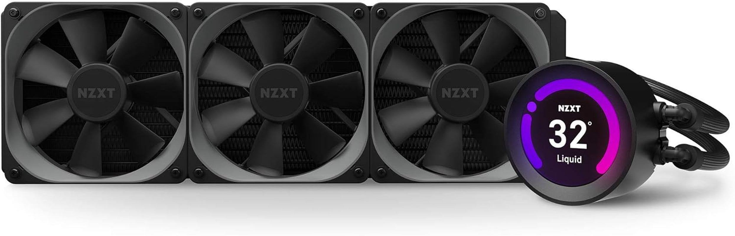 NZXT Kraken Z63 280Mm - RL-KRZ63-01 - AIO RGB CPU Liquid Cooler - Customizable LCD Display - Improved Pump - Powered by CAM V4 - RGB Connector - Aer P 140Mm Radiator Fans (2 Included),Black