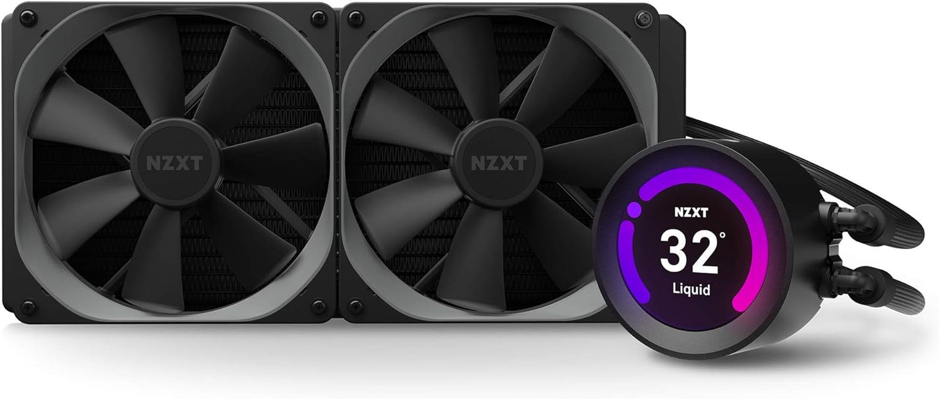 NZXT Kraken Z63 280Mm - RL-KRZ63-01 - AIO RGB CPU Liquid Cooler - Customizable LCD Display - Improved Pump - Powered by CAM V4 - RGB Connector - Aer P 140Mm Radiator Fans (2 Included),Black