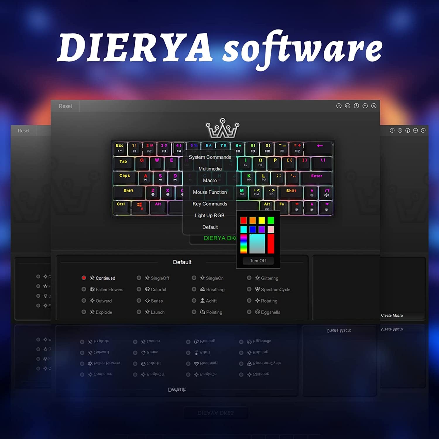DIERYA DK63 60% Wireless Mechanical Keyboard, RGB Backlit Bluetooth Gaming Keyboard Wired Dedicated Arrow Keys, Compact 63 Keys Mini Keyboard, Full Keys Programmable - Red Switch