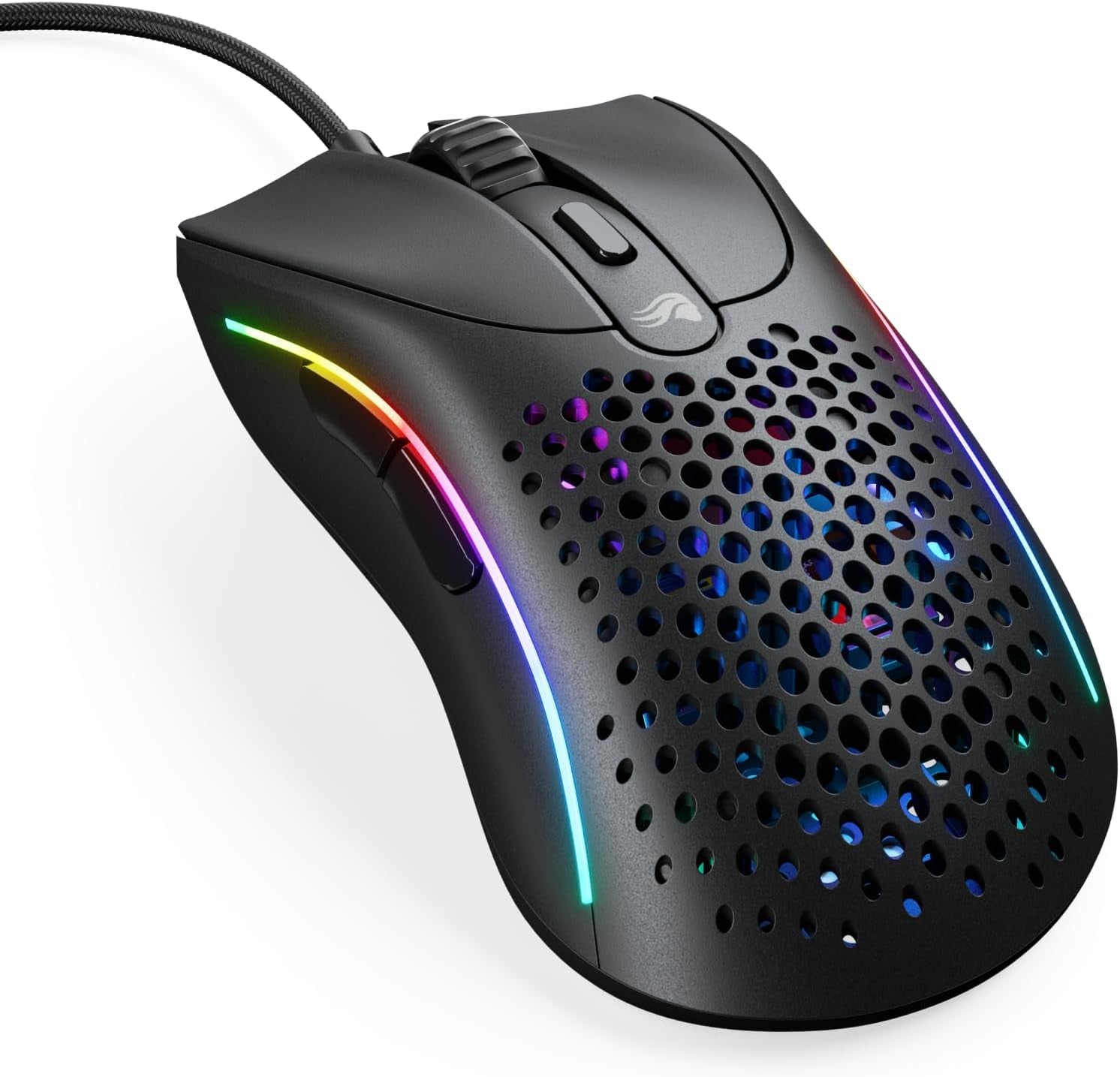 Glorious Model D Wired Gaming Mouse - 68G Superlight Honeycomb Design, RGB, Ergonomic, Pixart 3360 Sensor, Omron Switches, PTFE Feet, 6 Buttons - Glossy White