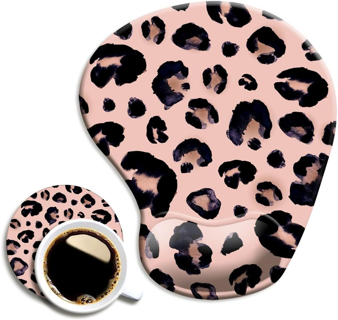 DOOKE Ergonomic Mouse Pad with Wrist Support and Coaster,Mouse Pads with Non-Slip PU Base for Home Office Working Studying Easy Typing & Pain Relief Aesthetic Art