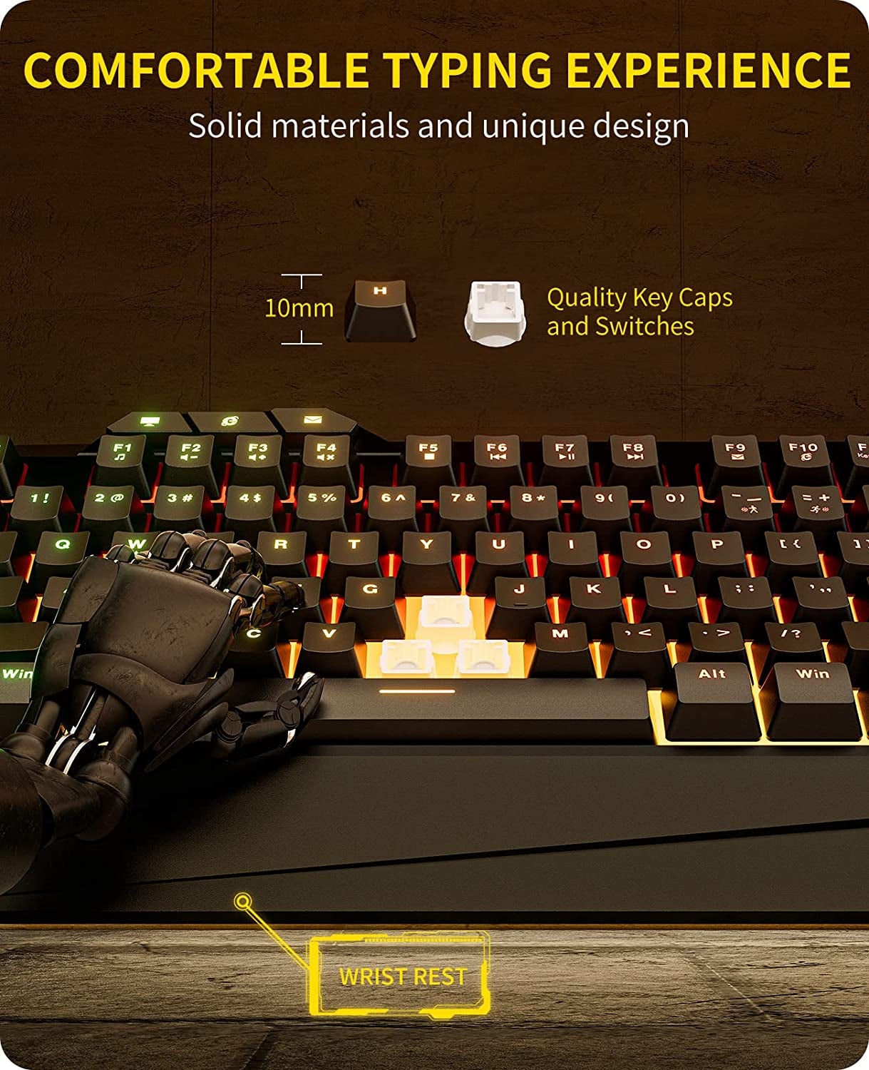 Havit Gaming Keyboard and Mouse Combo, Backlit Computer Keyboards and RGB Gaming Mouse, Gaming Accessories 104 Keys PC Gaming Keyboard with DPI 4800 Mouse for Gamer, Black