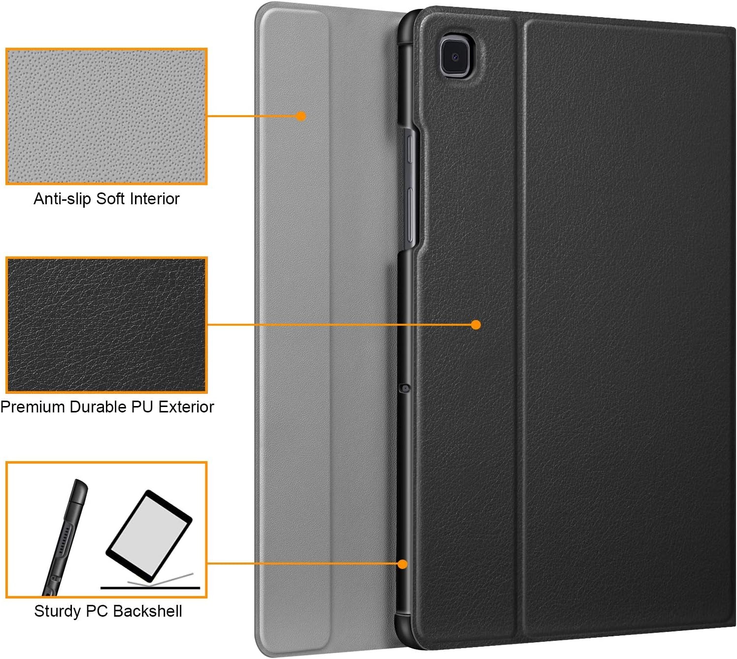 FINTIE Keyboard Case for Samsung Galaxy Tab A7 10.4 Inch 2022/2020 Model (SM-T500/T503/T505/T507/T509), Slim Lightweight Stand Cover W/Magnetically Detachable Wireless Bluetooth Keyboard, Black
