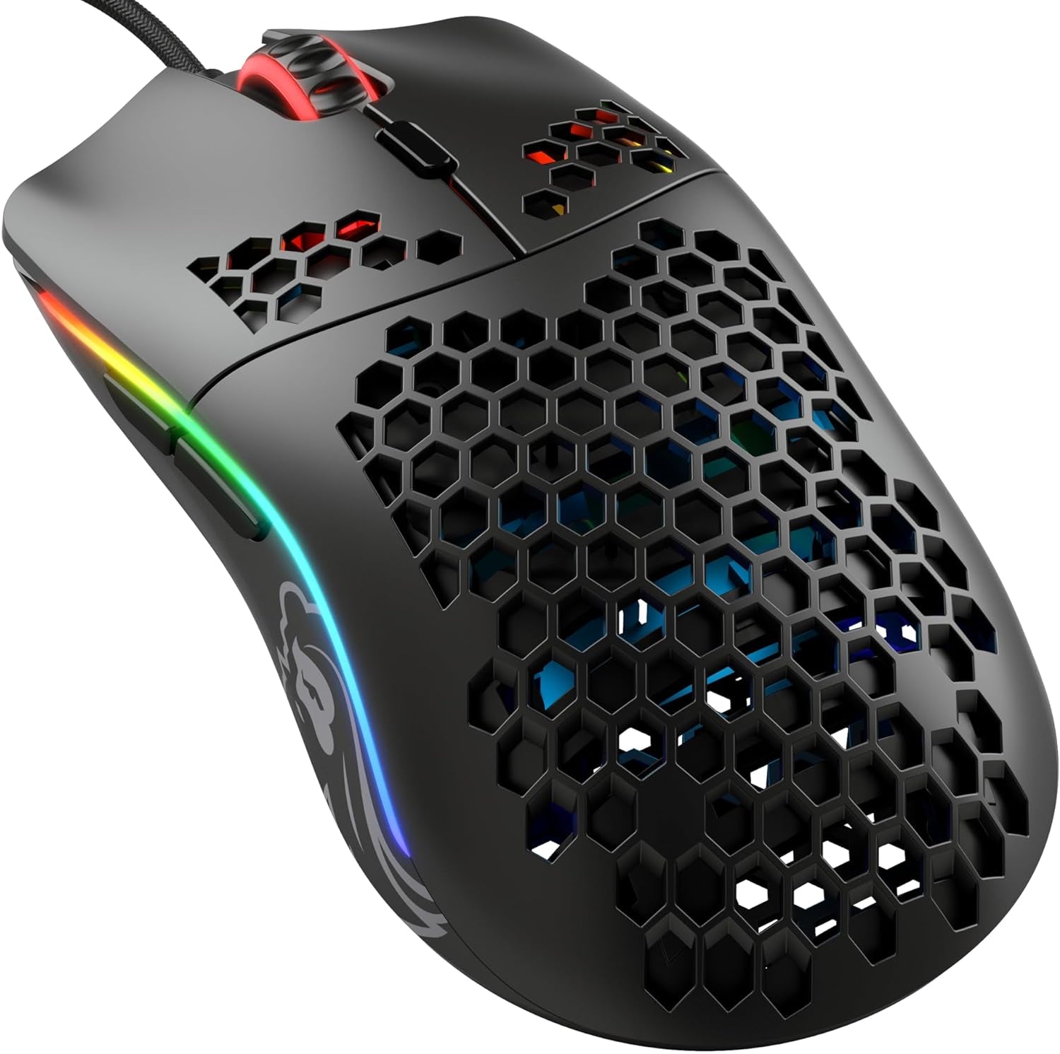 Glorious Model D Wired Gaming Mouse - 68G Superlight Honeycomb Design, RGB, Ergonomic, Pixart 3360 Sensor, Omron Switches, PTFE Feet, 6 Buttons - Glossy White